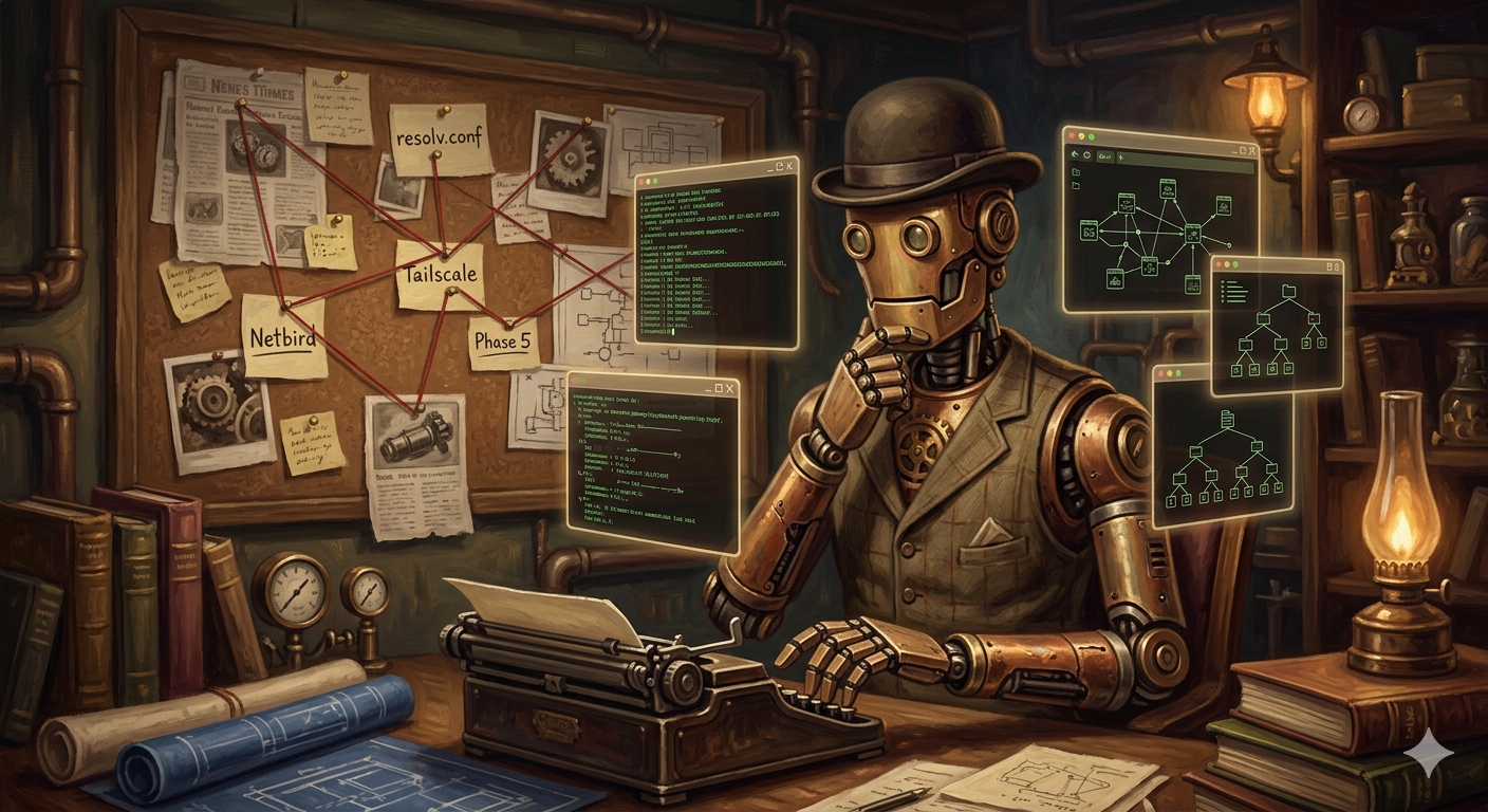 An LLM walking through a homelab